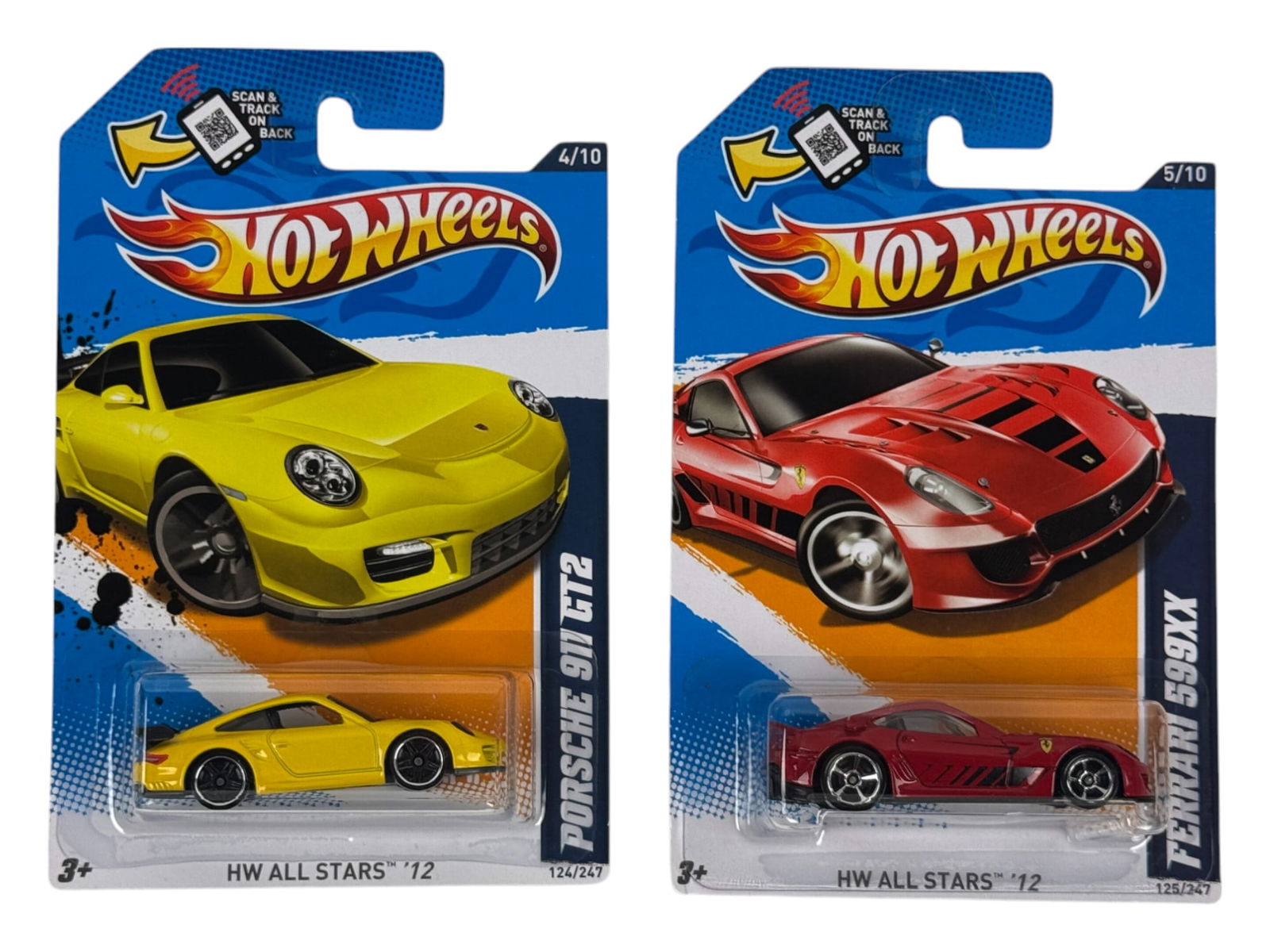 Hot Wheels Porsche 911 GT2 & Ferrari 599XX Car Toy Lot of 2 (1 of 4)