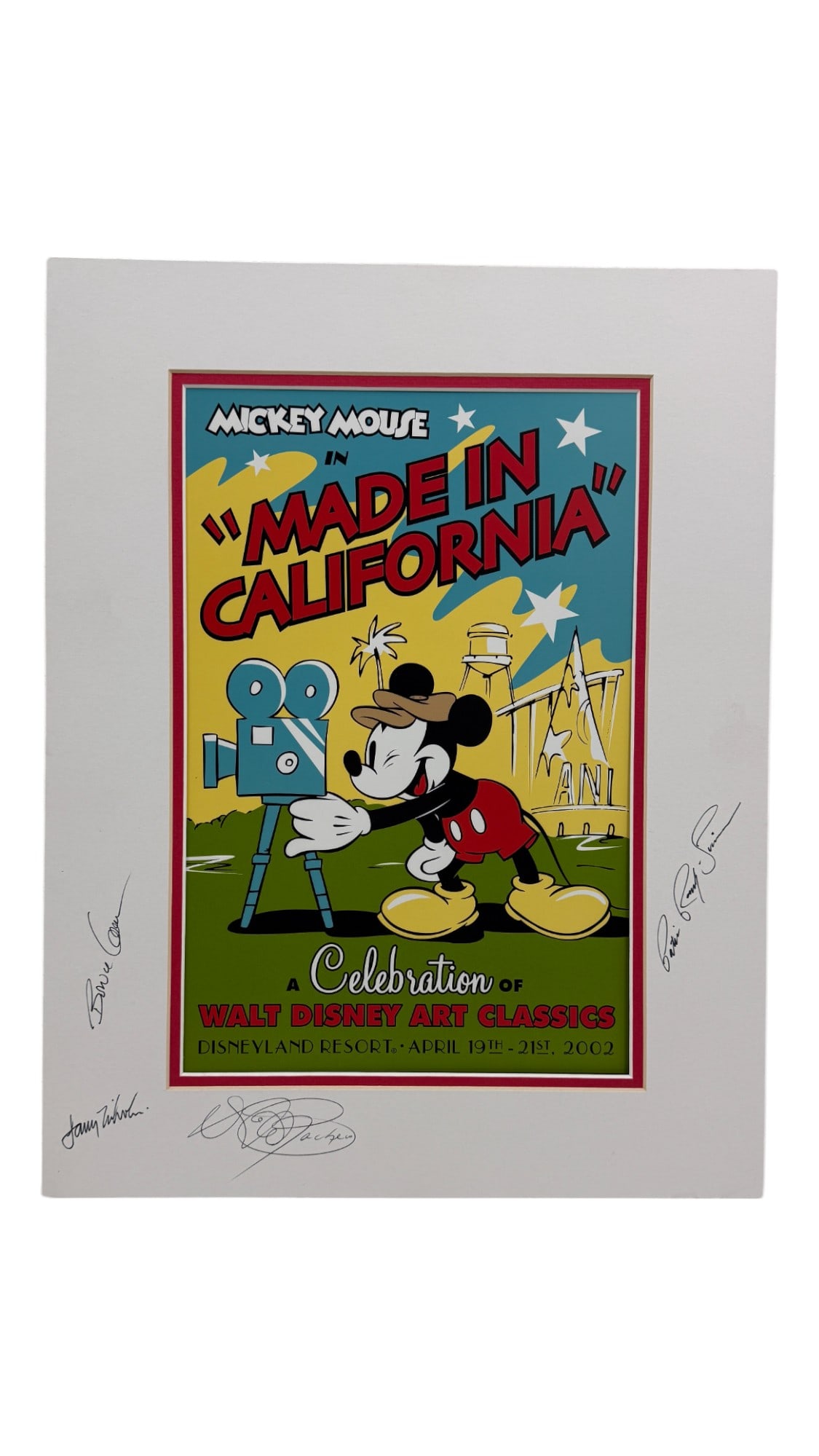 A Celebration of Walt Disney Art Classics Disneyland Resort Mickey Mouse in "Made in California": A Celebration of Walt Disney Art Classics Disneyland Resort Mickey Mouse in "Made in California" Poster Singed by Pacheco Richard and More! 18"x14"