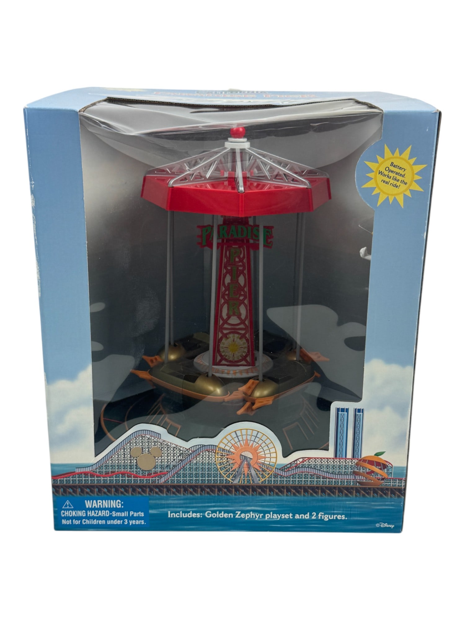 Disney California Adventure Paradise Pier Golden Zephyr Attraction Playset NIB: Disney California Adventure Paradise Pier Golden Zephyr Attraction Playset NIB