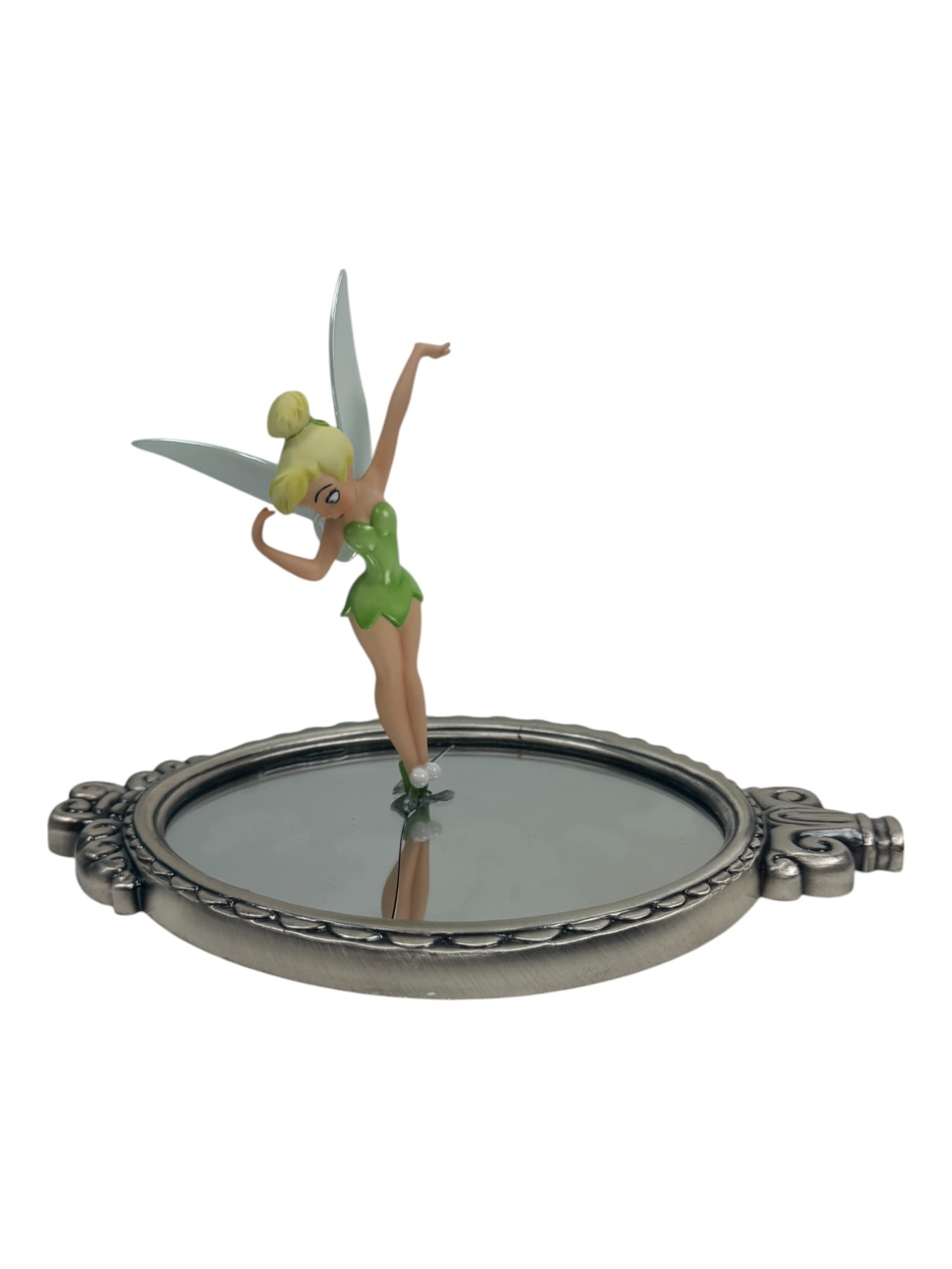 Disney Tinker Bell Pauses to Reflect Mirror Figurine: Disney Tinker Bell Pauses to Reflect Mirror Figurine. Mirror is cracked.