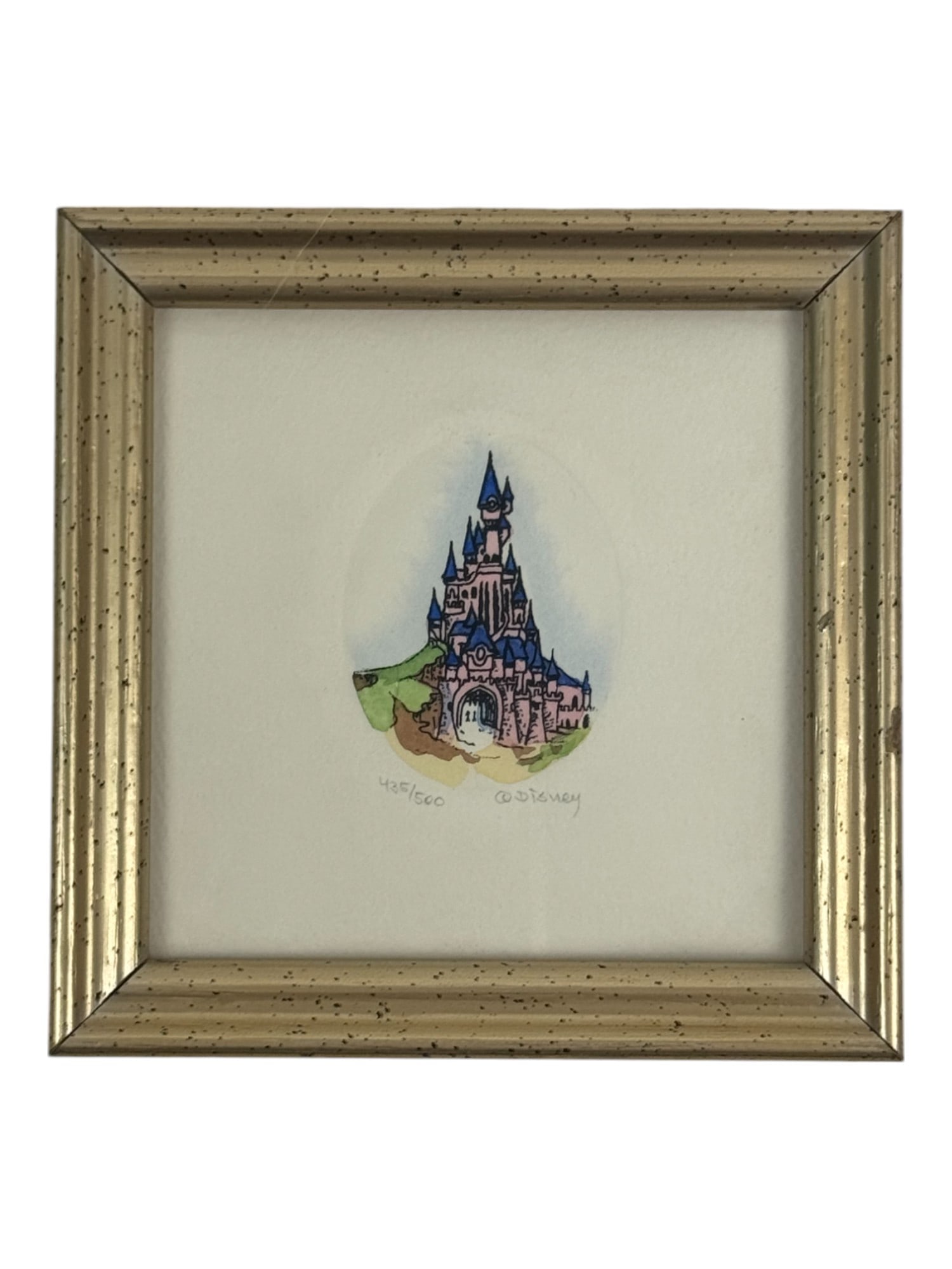 Vintage Disneyland Paris Original Limited Edition Etching with Frame 435/500: Vintage Disneyland Paris Original Limited Edition Etching with Frame 435/500