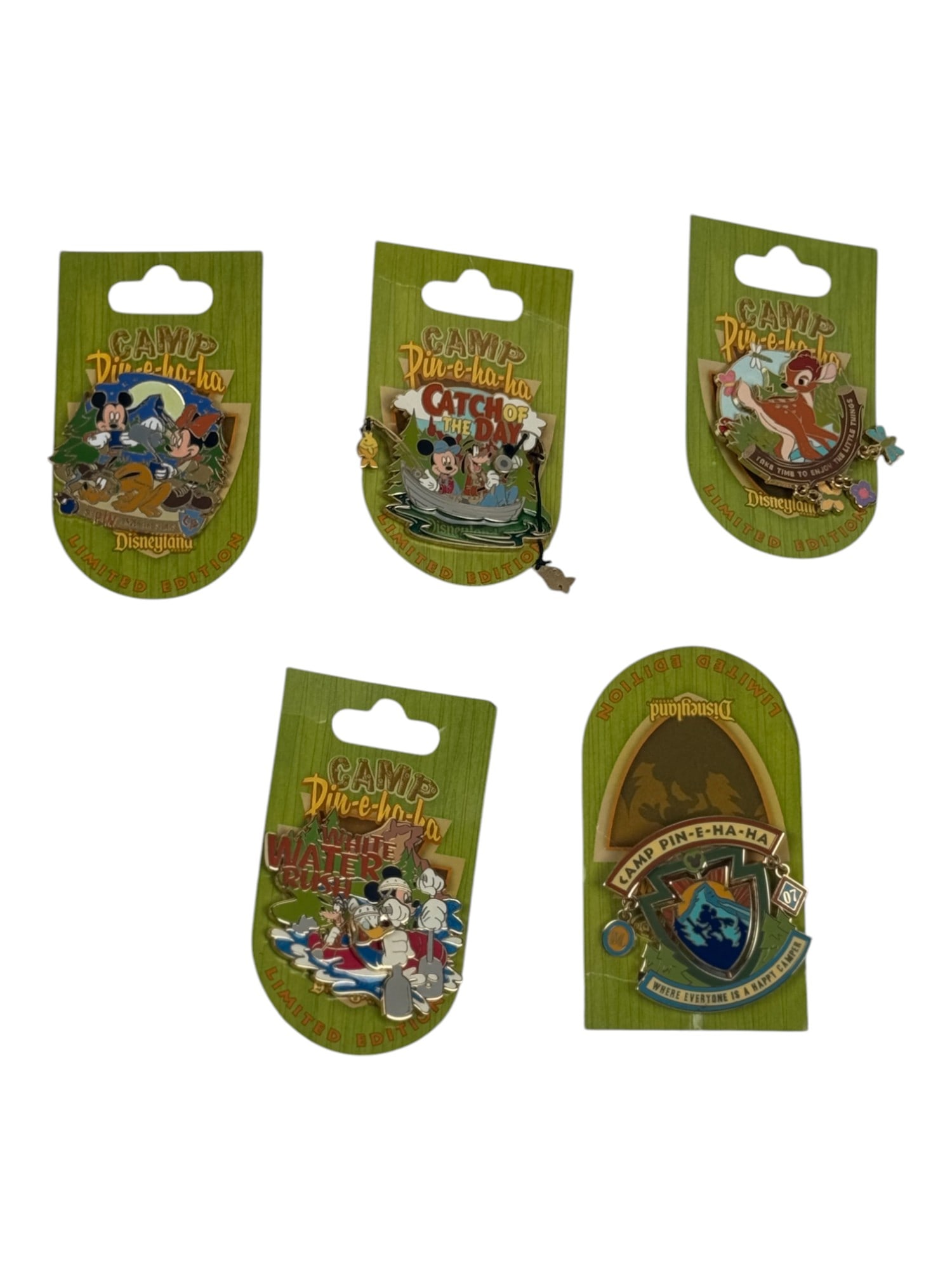 2007 Disney Camp Pin-e-ha-ha Limited Edition Pin Collection: 2007 Disney Camp Pin-e-ha-ha Limited Edition Pin Collection. Lot of 5.