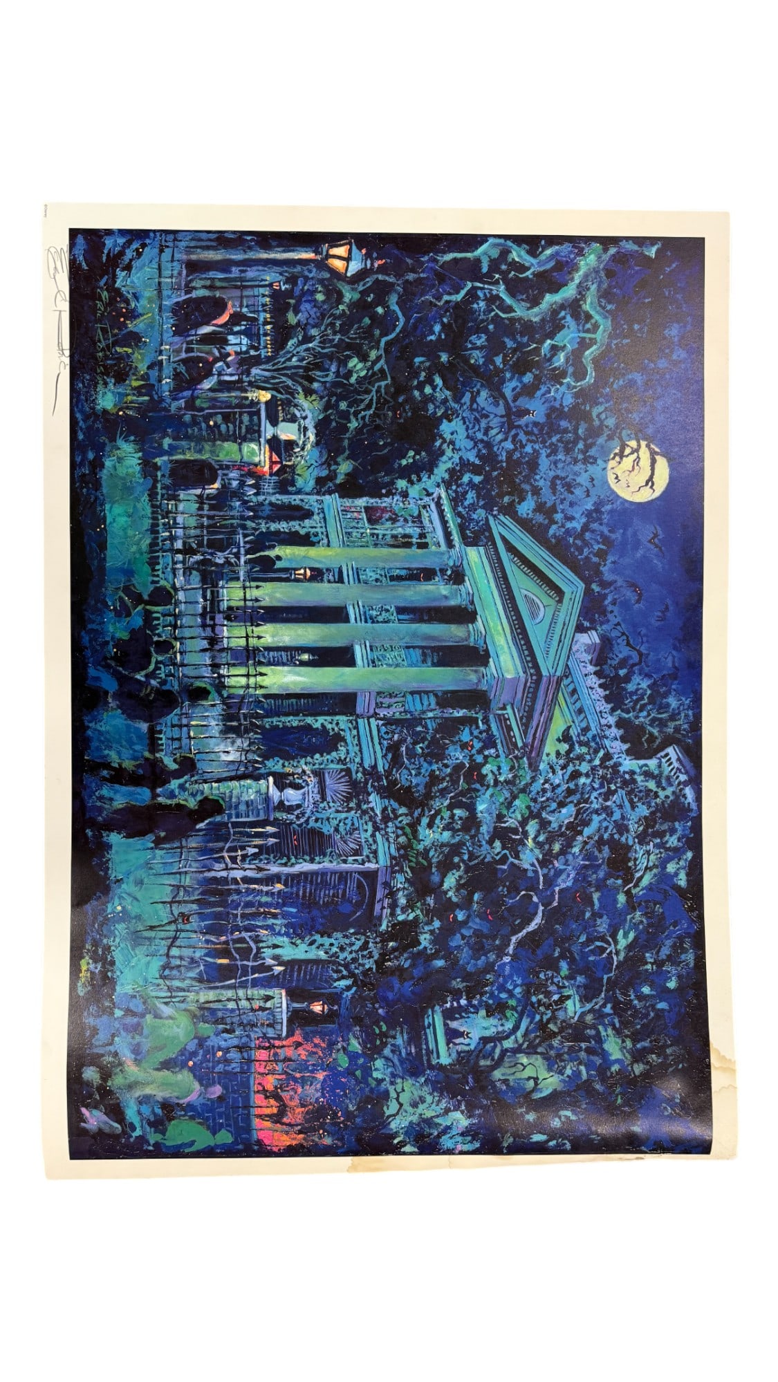 Rare Tribute to the Haunted Mansion 30th Anniversary Disneyland Painting Hand Signed by Eric Robison (1 of 9)