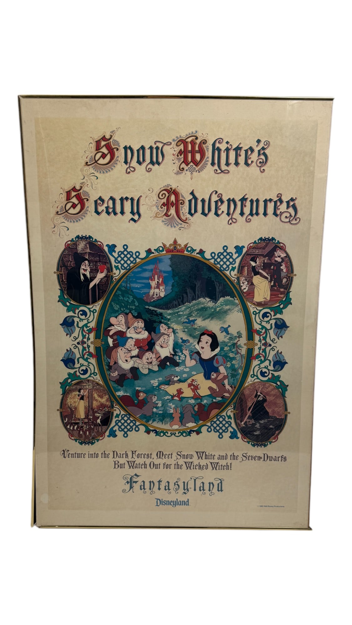 Vintage Snow Whites Scary Adventures Disneyland Poster 1983 (1 of 4)