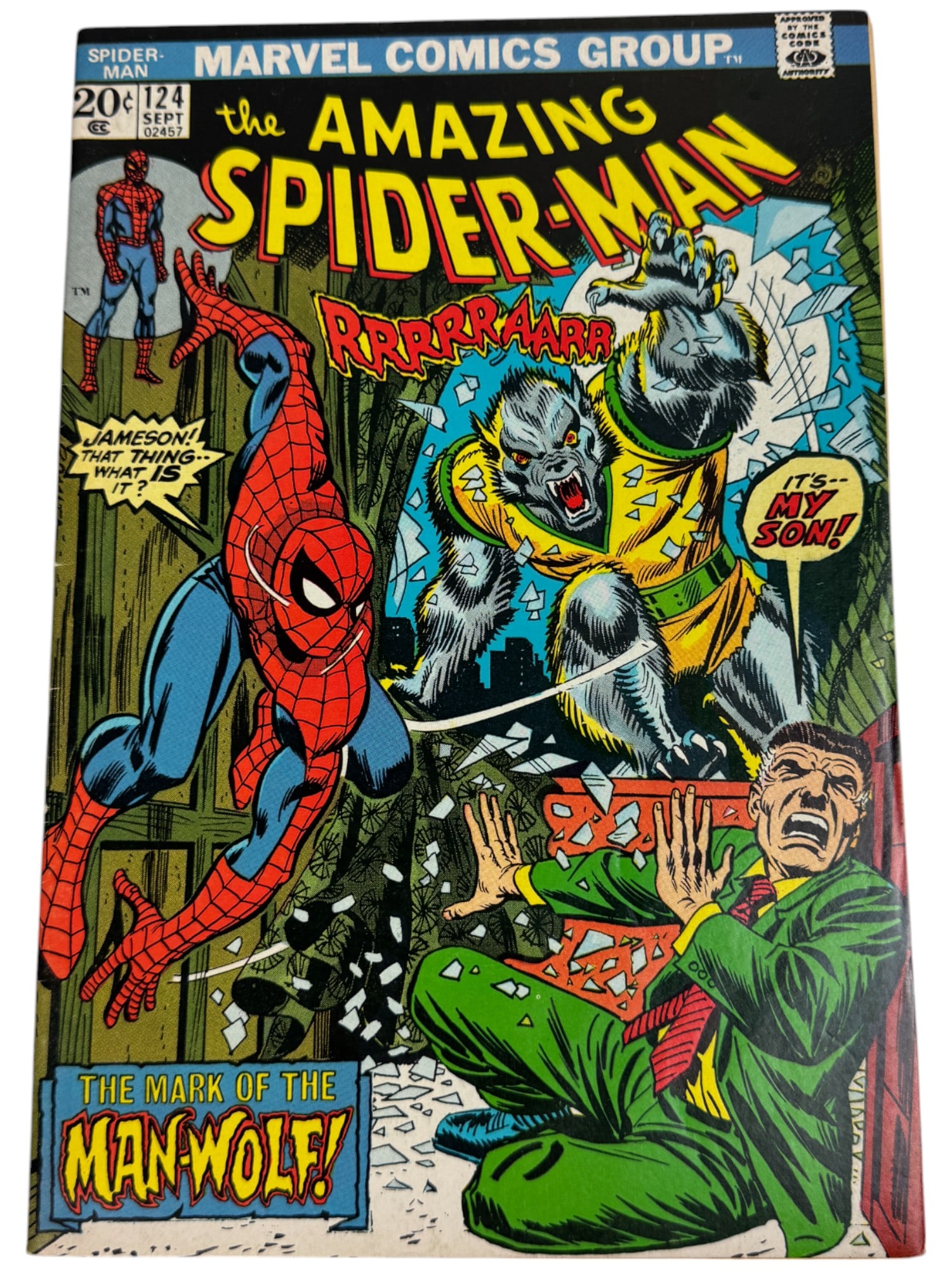 The Amazing Spider-Man #124 Marvel 1st Man-Wolf 1973 Comic Book (1 of 2)
