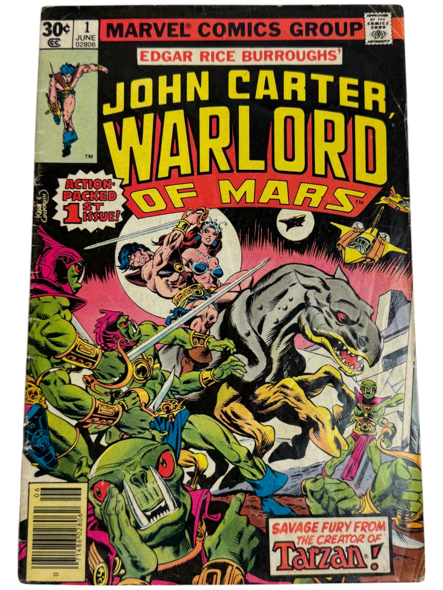 John Carter Warlord of Mars #1 Marvel 1977 Comic Book (1 of 2)