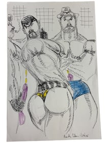 Randy Coleman Signed Gay Male Interest Drawing Illustration Art Original Erotic Nude Adults Only