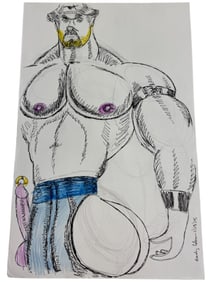 Randy Coleman Signed Gay Male Interest Drawing Illustration Art Original Erotic Nude Adults Only