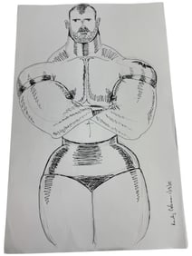 Randy Coleman Signed Gay Male Interest Drawing Illustration Art Original Erotic Nude Adults Only