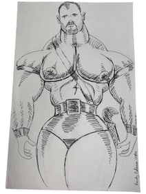 Randy Coleman Signed Gay Male Interest Drawing Illustration Art Original Erotic Nude Adults Only