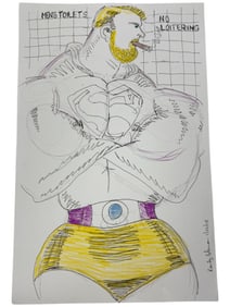 Randy Coleman Signed Gay Male Interest Drawing Illustration Art Original Erotic Nude Adults Only