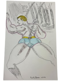 Randy Coleman Signed Gay Male Interest Drawing Illustration Art Original Erotic Nude Adults Only