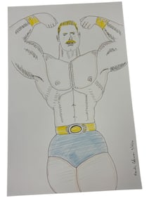 Randy Coleman Signed Gay Male Interest Drawing Illustration Art Original Erotic Nude Adults Only