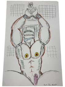 Randy Coleman Signed Gay Male Interest Drawing Illustration Art Original Erotic Nude Adults Only