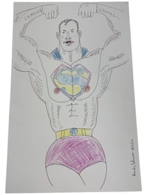 Randy Coleman Signed Gay Male Interest Drawing Illustration Art Original Erotic Nude Adults Only