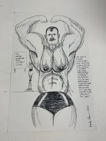 Randy Coleman Signed Gay Male Interest Drawing Illustration Art Original Erotic Nude Adults Only