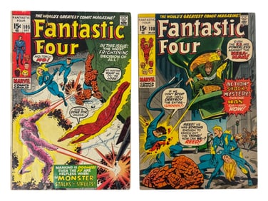 Vintage Marvel Fantastic Four #105 Dec and #108 Mar Comic Book Lot
