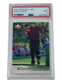 2001 Upper Deck Golf Tiger Woods #1 PSA 9
