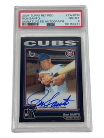 2004 Topps Retired Ron Santo Signature Ed. Autograph PSA 8