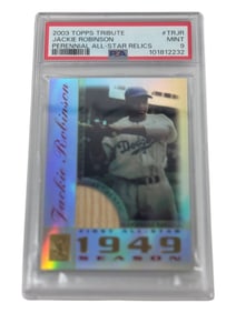 2003 Topps Tribute Jackie Robinson Perennial All-Star Relics #TRJR PSA 9