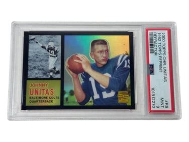 2000 Topps Chrome Unitas 1962 Reprint Refractor PSA 9