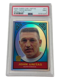 2000 Topps Chrome Unitas 1967 Topps Reprint Refractor PSA 9