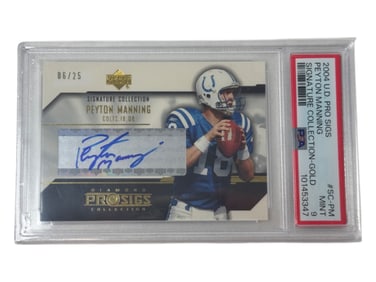 2004 Upper Deck Pro Sigs Peyton Manning Signature Collection-Gold 06/25 PSA 9