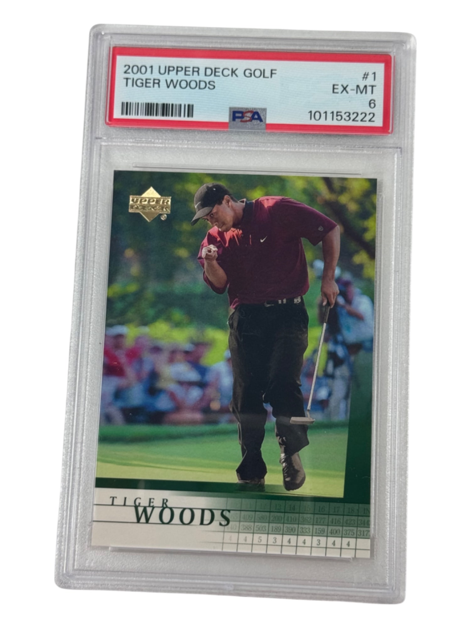 2001 Upper Deck Golf Tiger Woods PSA 6 (1 of 2)