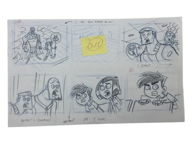 Danny Phantom Original Nickelodeon Animation Storyboard Hand Drawing