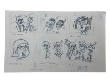 Danny Phantom Original Nickelodeon Animation Storyboard Hand Drawing