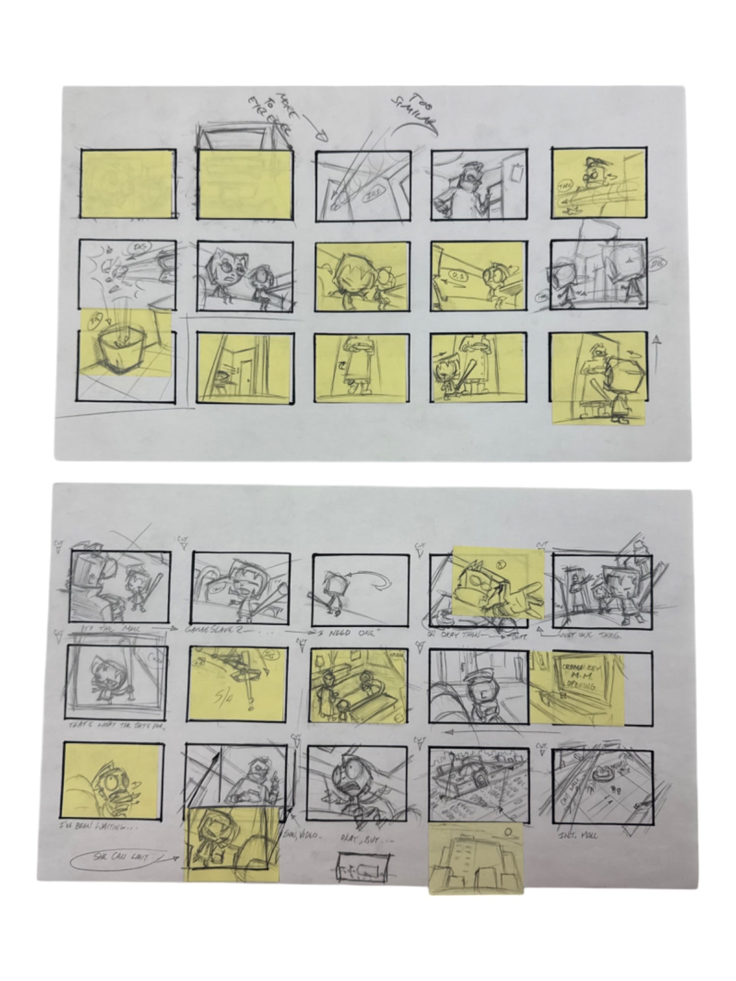 Invader Zim Original Nickelodeon Animation Storyboard Hand Drawing Lot (1 of 8)