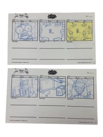 Invader Zim Original Nickelodeon Animation Storyboard Hand Drawing Lot