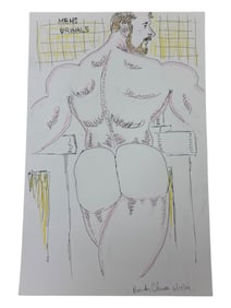 Randy Coleman Signed Gay Male Interest Drawing Illustration Art Original Erotic Nude Adults Only