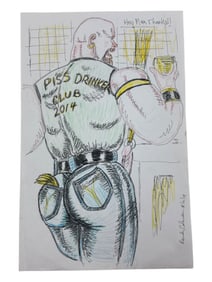 Randy Coleman Signed Gay Male Interest Drawing Illustration Art Original Erotic Nude Adults Only