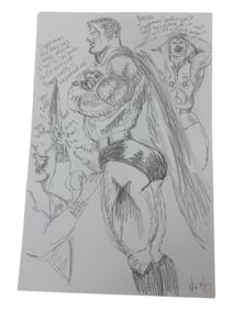 Randy Coleman Signed Gay Male Interest Drawing Illustration Art Original Erotic Nude Adults Only