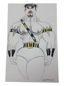 Randy Coleman Signed Gay Male Interest Drawing Illustration Art Original Erotic Nude Adults Only