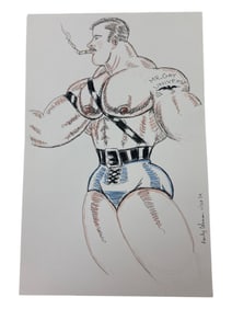 Randy Coleman Signed Gay Male Interest Drawing Illustration Art Original Erotic Nude Adults Only