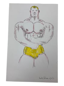 Randy Coleman Signed Gay Male Interest Drawing Illustration Art Original Erotic Nude Adults Only