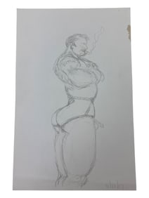 Randy Coleman Signed Gay Male Interest Drawing Illustration Art Original Erotic Nude Adults Only