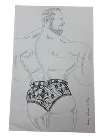 Randy Coleman Signed Gay Male Interest Drawing Illustration Art Original Erotic Nude Adults Only