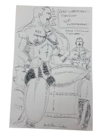 Randy Coleman Signed Gay Male Interest Drawing Illustration Art Original Erotic Nude Adults Only