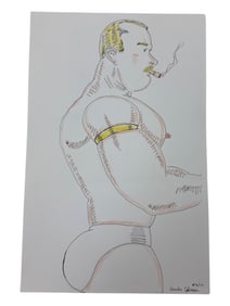 Randy Coleman Signed Gay Male Interest Drawing Illustration Art Original Erotic Nude Adults Only