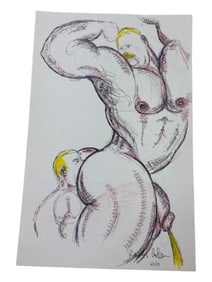 Randy Coleman Signed Gay Male Interest Drawing Illustration Art Original Erotic Nude Adults Only
