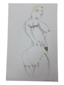 Randy Coleman Signed Gay Male Interest Drawing Illustration Art Original Erotic Nude Adults Only