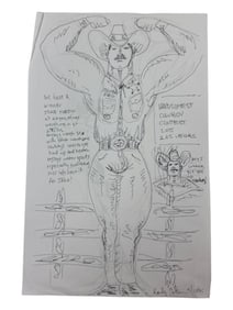 Randy Coleman Signed Gay Male Interest Drawing Illustration Art Original Erotic Nude Adults Only