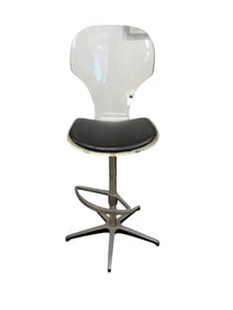 Vintage Mid-Century Lucite and Leather Coounter Height Bar Stool Chair