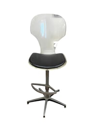 Vintage Mid-Century Lucite and Leather Coounter Height Bar Stool Chair