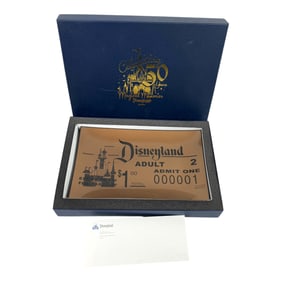Disney Disneyland Resort Celebrating 50 Years Giant Collector's Ticket Plate with Box