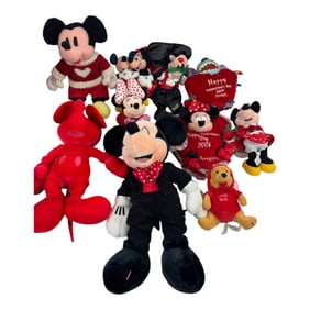 Vintage Disneyland Mickey Mouse and More Huge Plush Figure Collection Lot