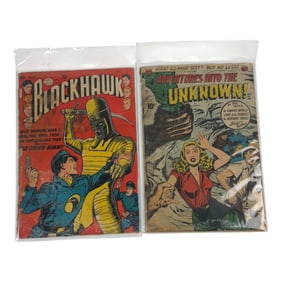 Blackhawk #53 and Adventures into the Unknown #14 Vintage Comic Books